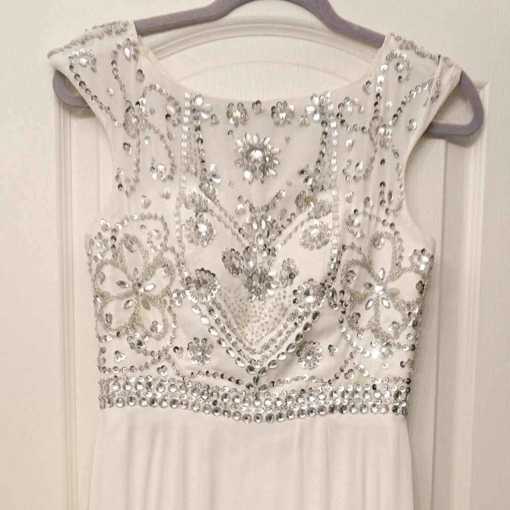 Rhinestone long prom dress